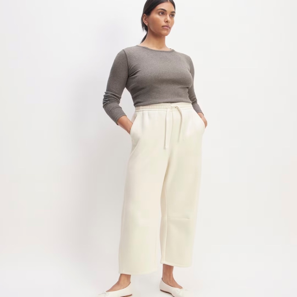 Everlane The ReTrack Barrel Sweatpant, Bone, white, Womens Size S